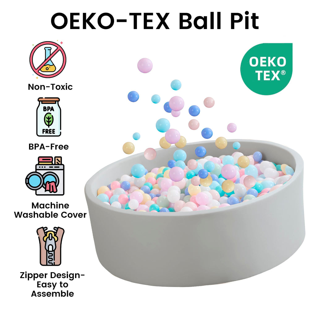 Grey Zedachica ball pit sold without balls for versatile use