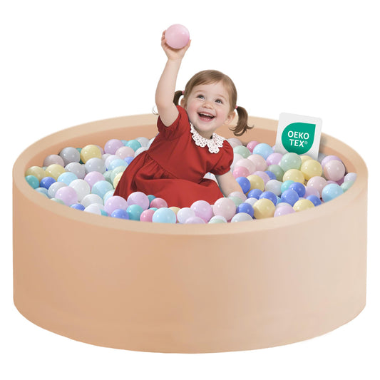 Zedachica ball pit with soft cover closeup for gentle toddler play
