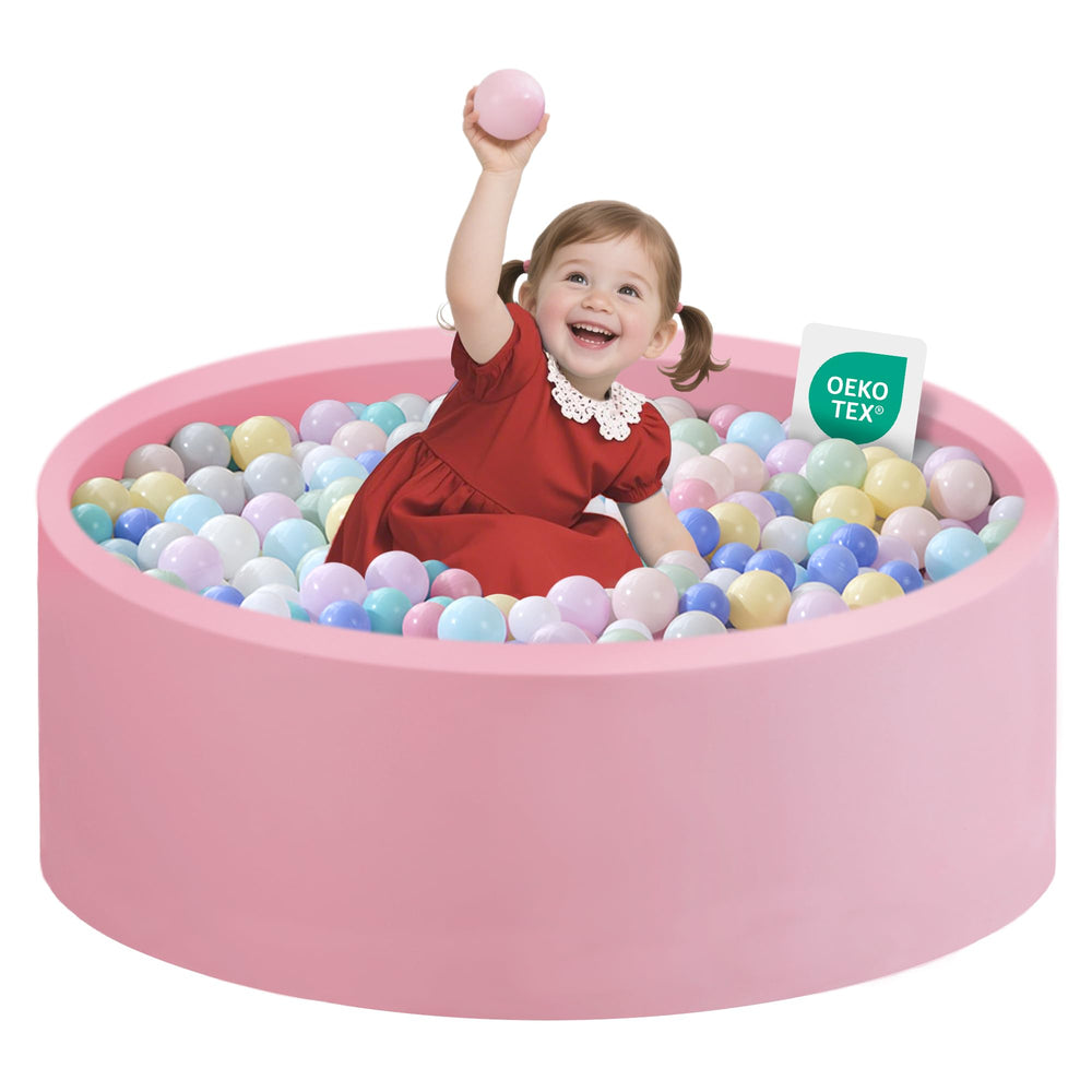 Zedachica Ball Pit pink cover offers a soft, cushioned play space for toddlers.