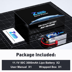 Zeee 2-pack LiPo battery set for extended RC sessions