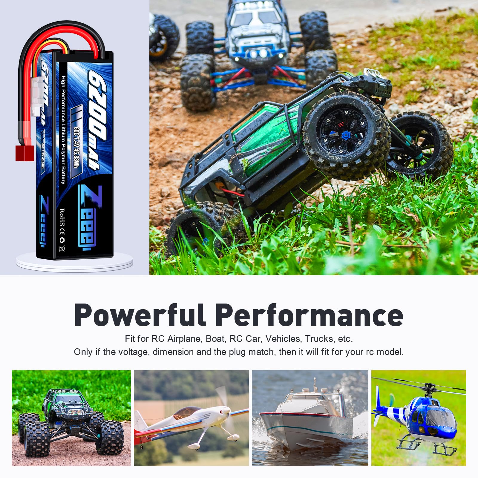 Zeee 2-pack includes two hardcase LiPo batteries with T Connectors