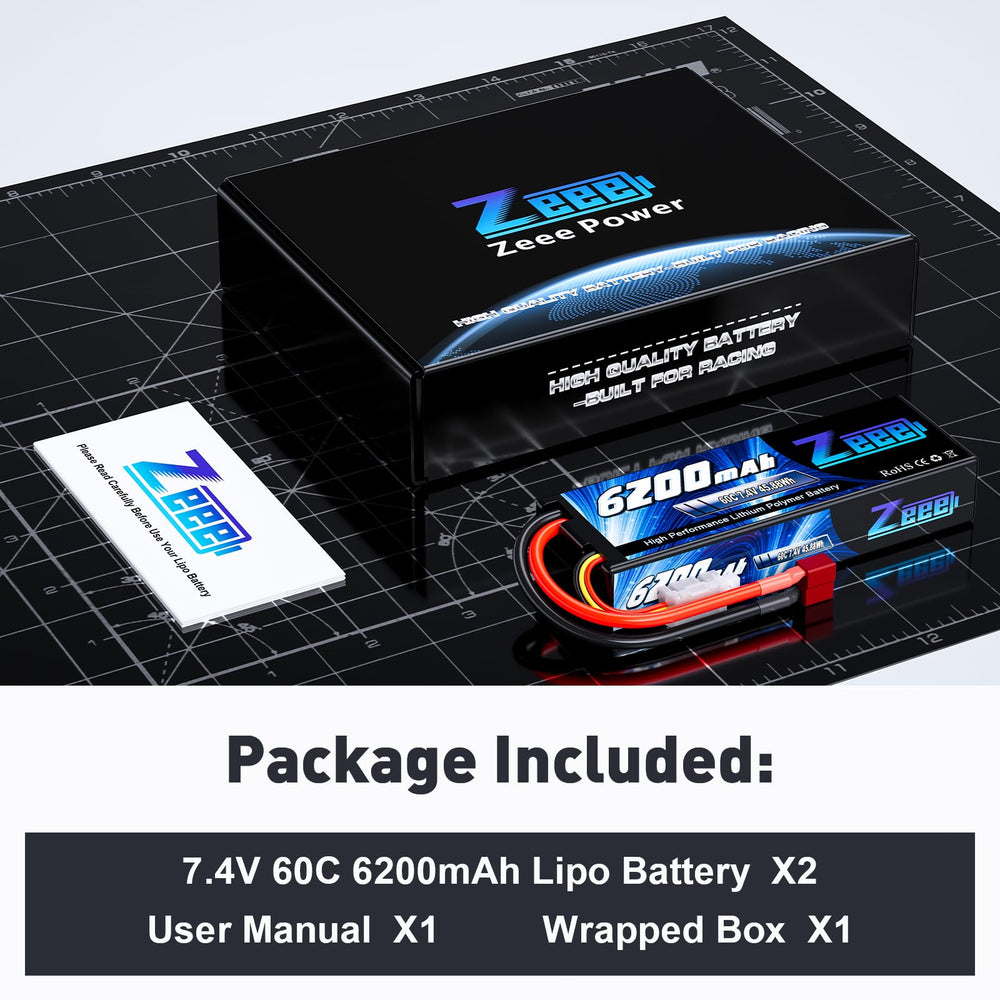 Zeee 2S 6200mAh powers RC vehicles for extended sessions