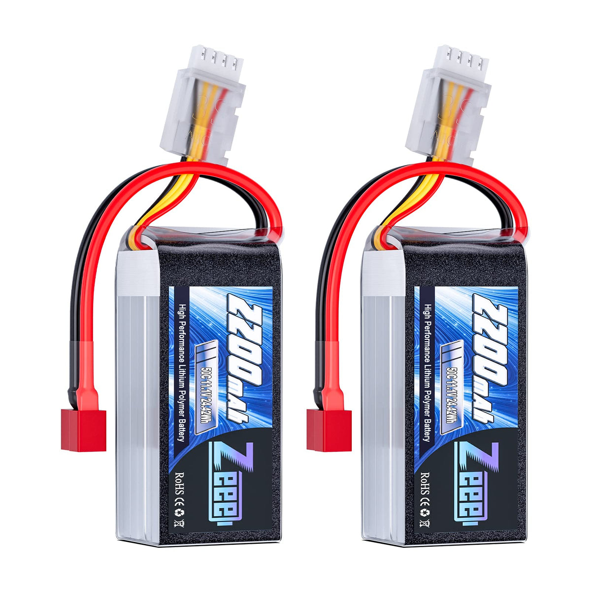 Zeee 3S 2200mAh shorty battery with compact design for tight RC spaces.