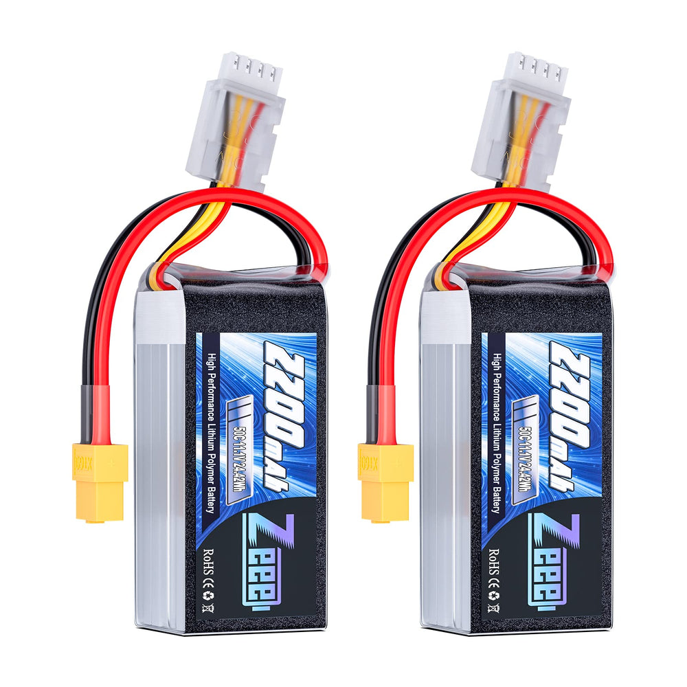 Zeee 3S 2200mAh shorty battery with XT60 plug for RC cars and drones; extended runtime.