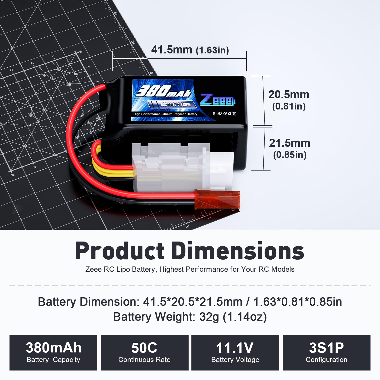 Zeee 4-pack LiPo batteries ready for RC models and planes.