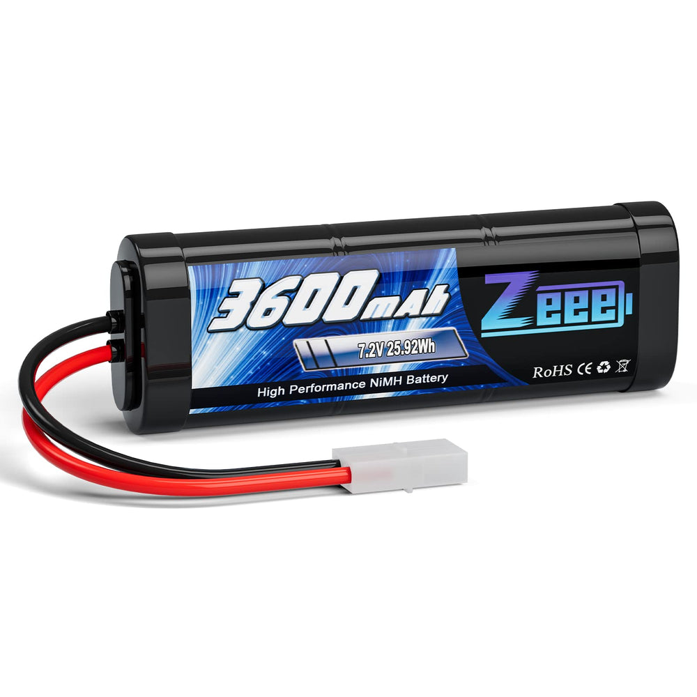 Zeee 7-2V NiMH battery with Tamiya connector powers RC cars reliably.