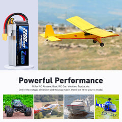 Zeee RC battery mounted in a quadcopter FPV drone for strong throttle.