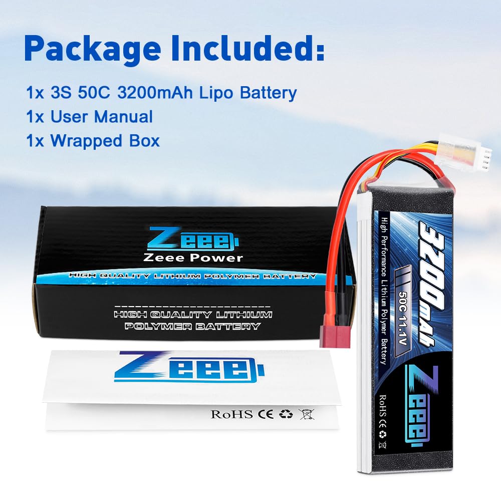 Zeee 3S LiPo pack closeup shows XT60 connector and label clarity.