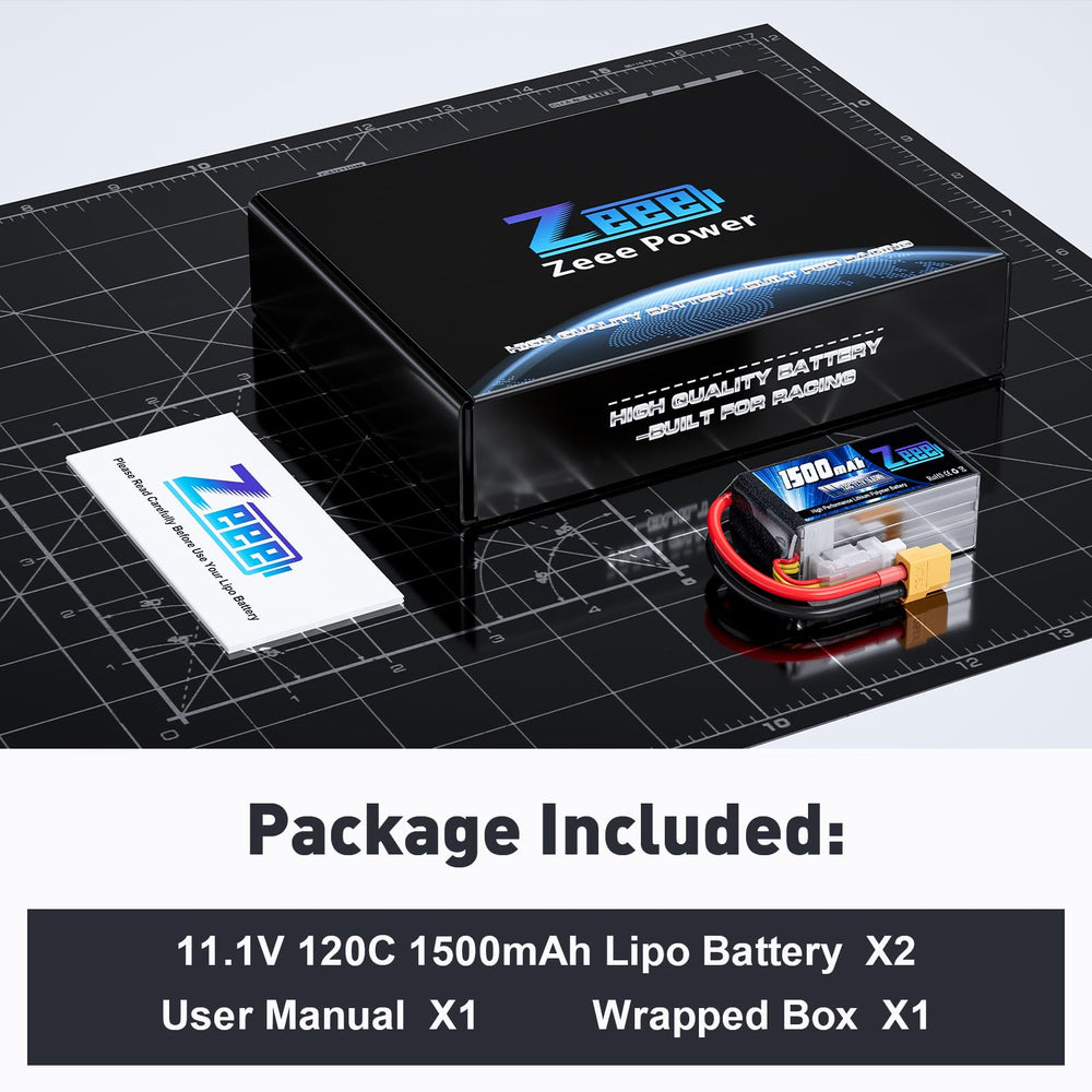 Zeee two-pack RC lipo battery kit for multiple drones and models