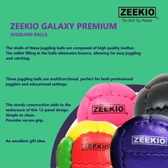 Close view of genuine leather texture on Zeekio Galaxy ball for grip