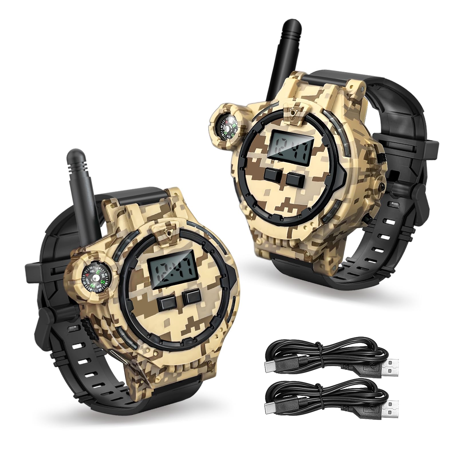 Zeeloopbee rechargeable walkie-talkies for kids, 2-pack enabling long-range outdoor communication.