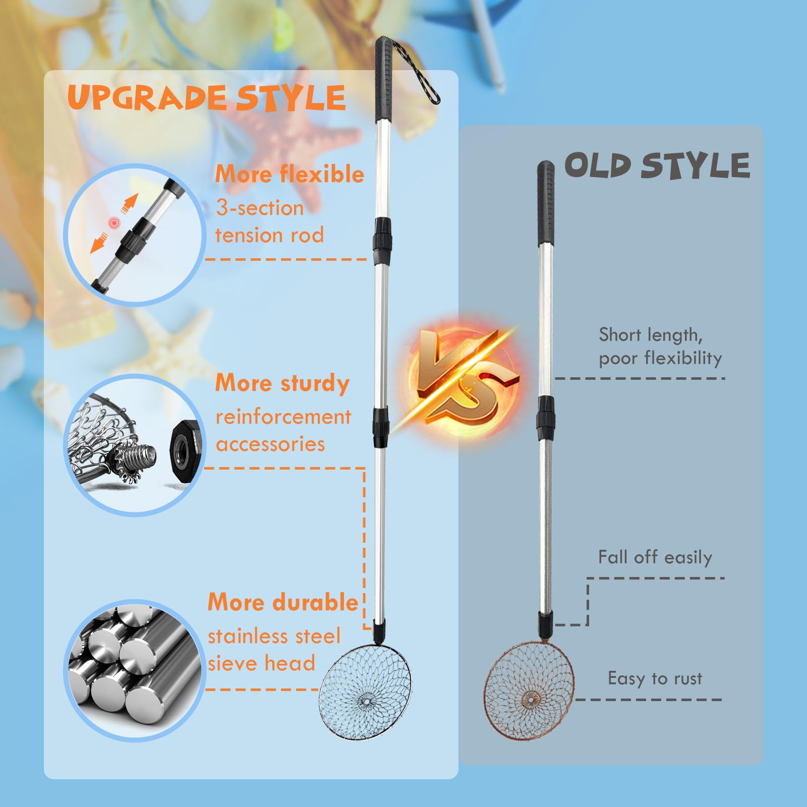 zeeloopbee retractable design sand sifter for comfortable beach use