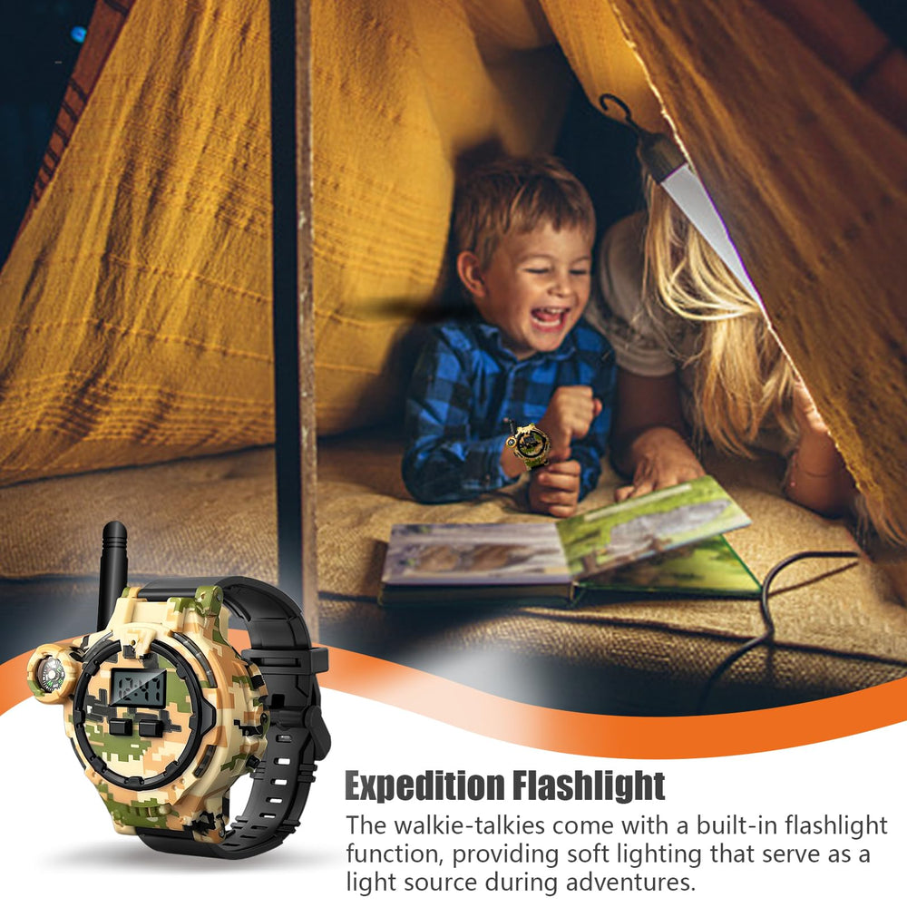 ZeeloopBee walkie-talkie with flashlight for night-time exploration.