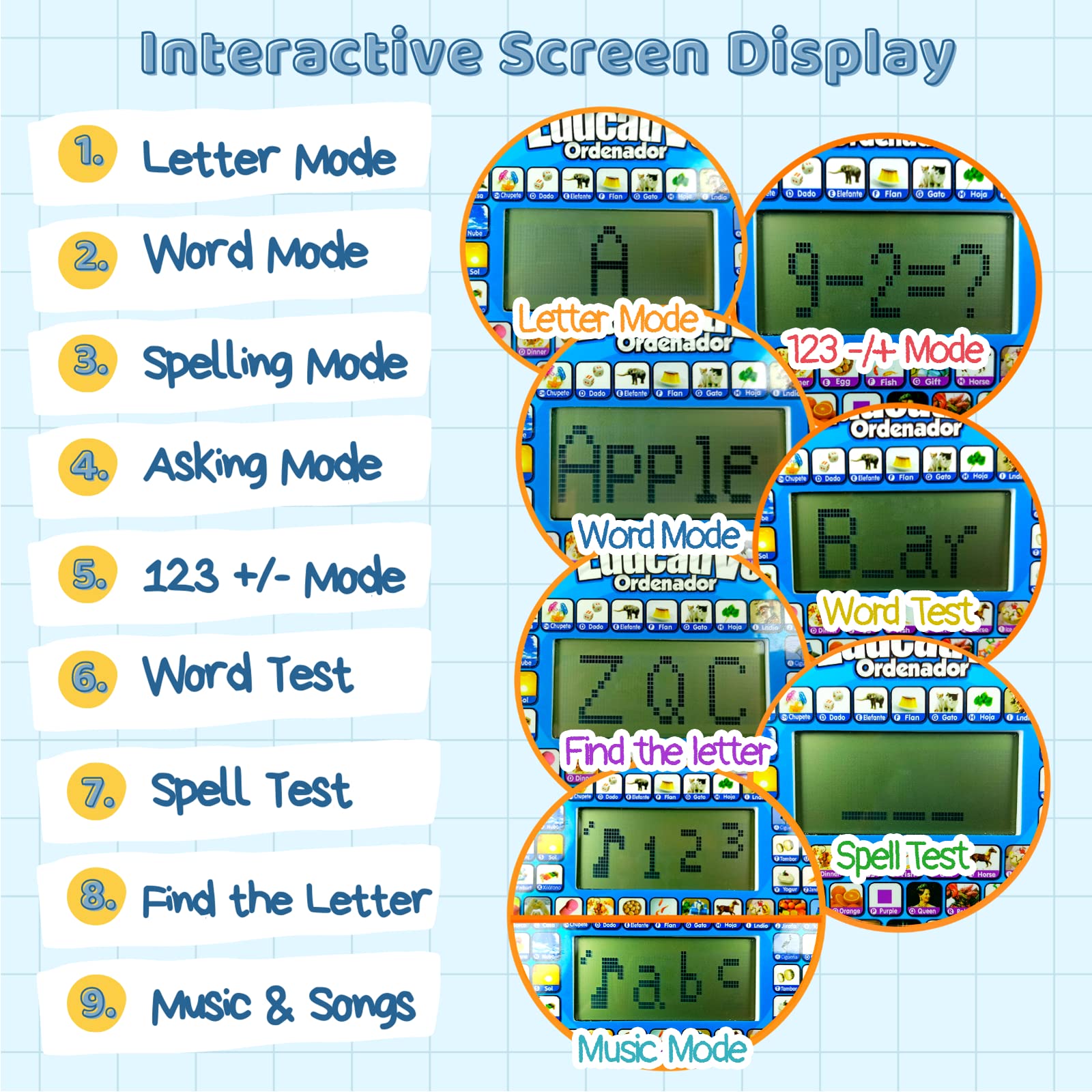 Child using ZeenKind laptop supports interactive language practice in a playful setting.