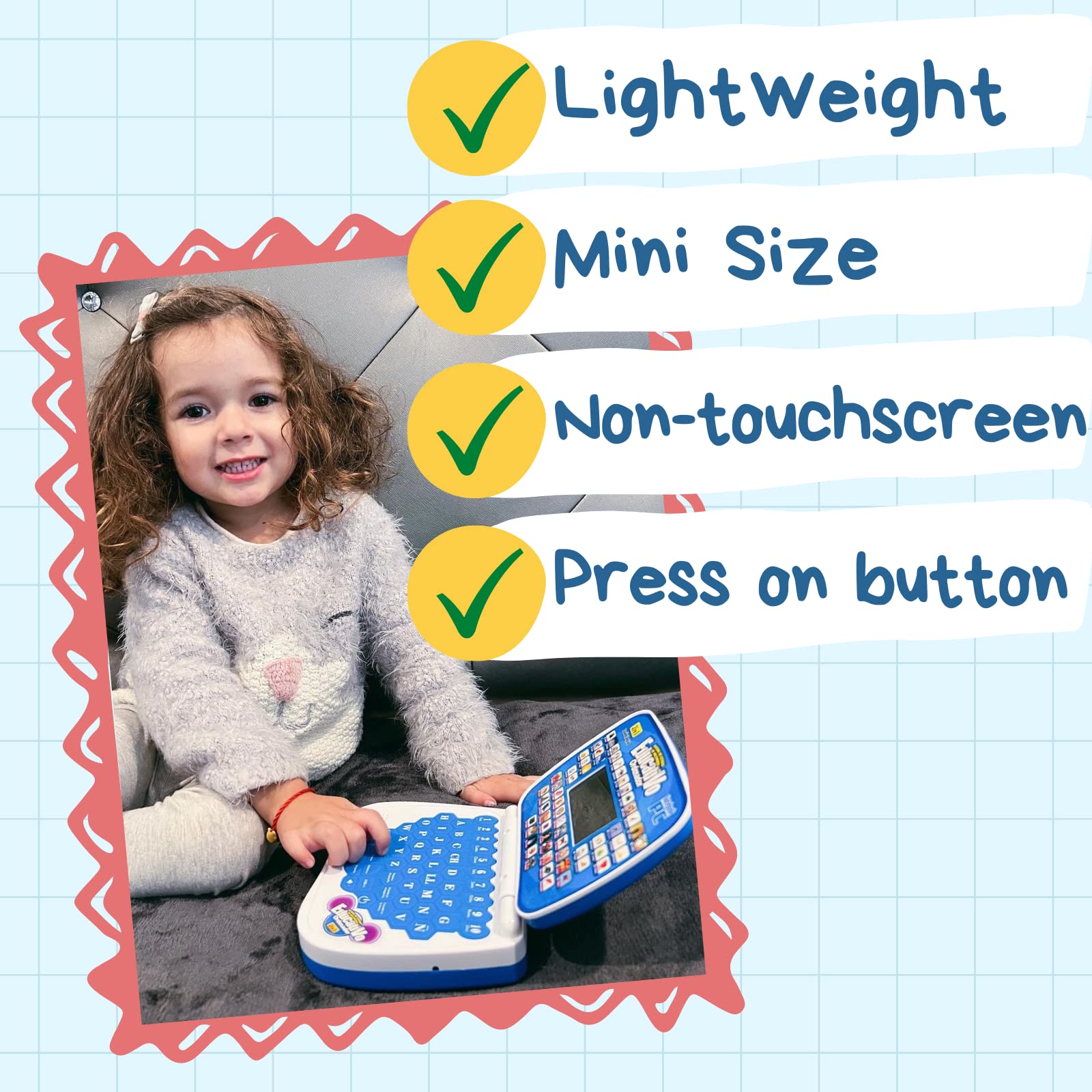 Music mode with dancing lights on Zeenkind laptop enhances rhythm and language engagement.