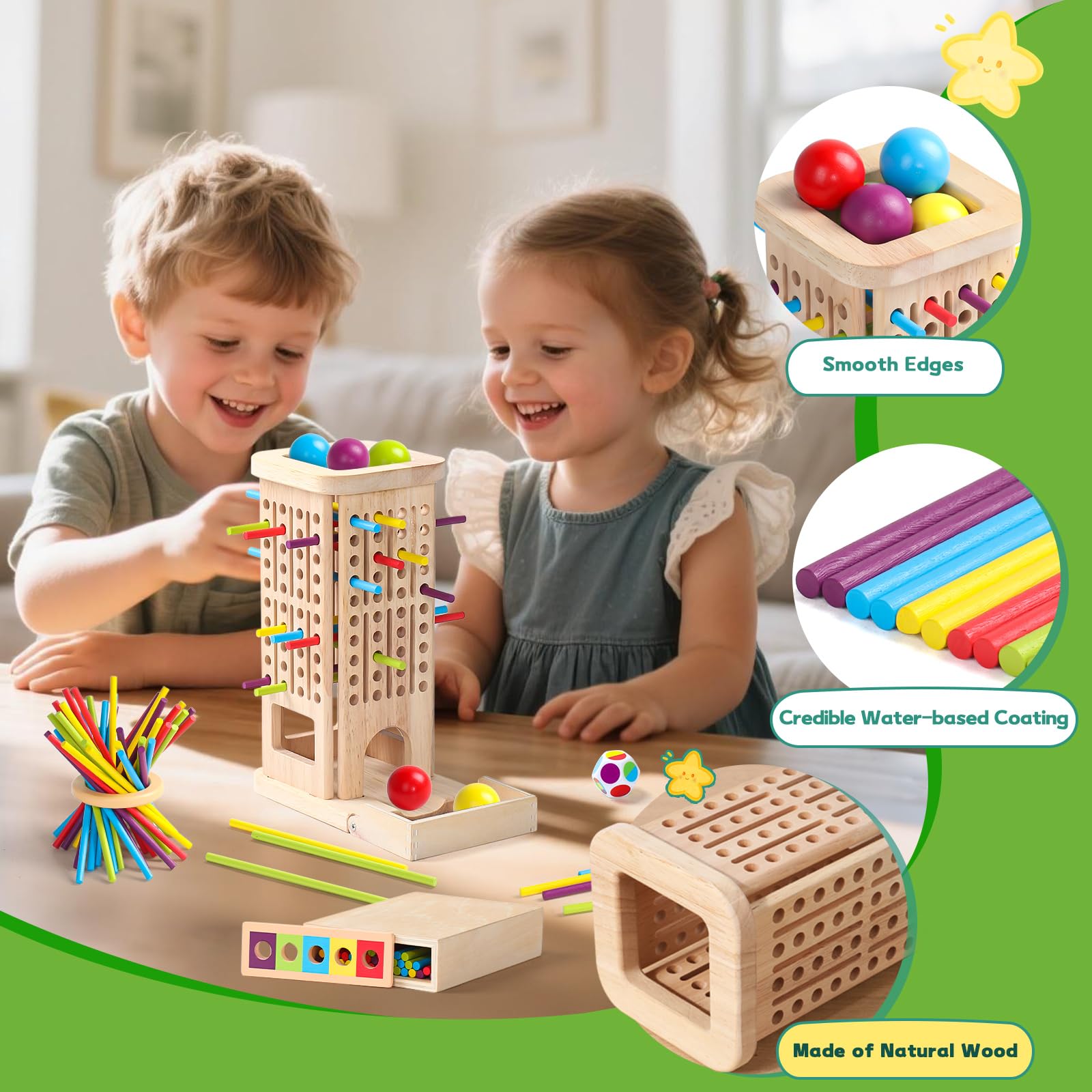 Zeewoo wooden dice support early number recognition through play.