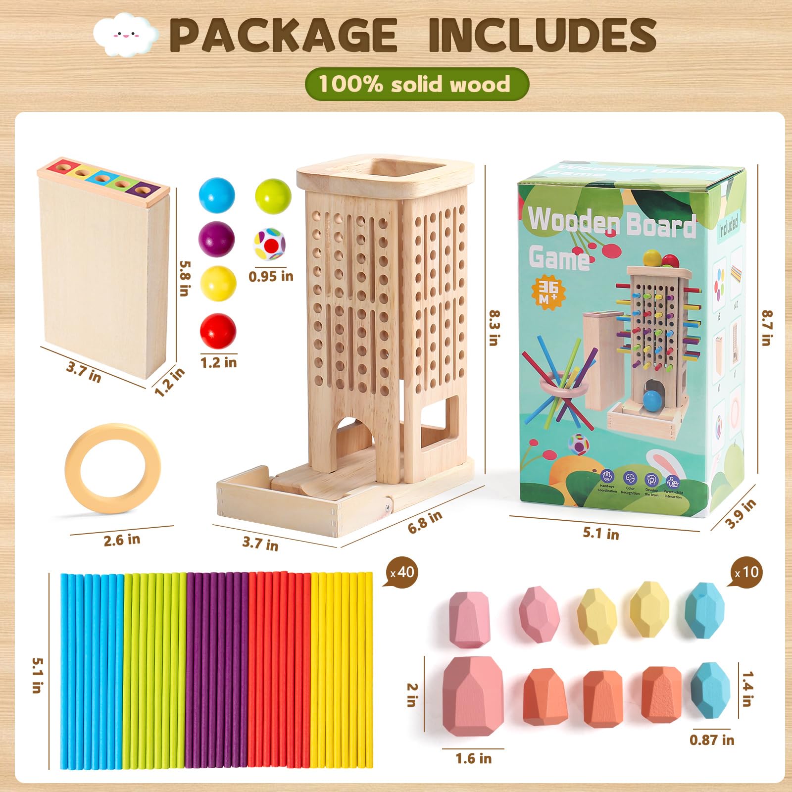 Zeewoo wooden stones enhance sorting, pattern-making, and strategy.