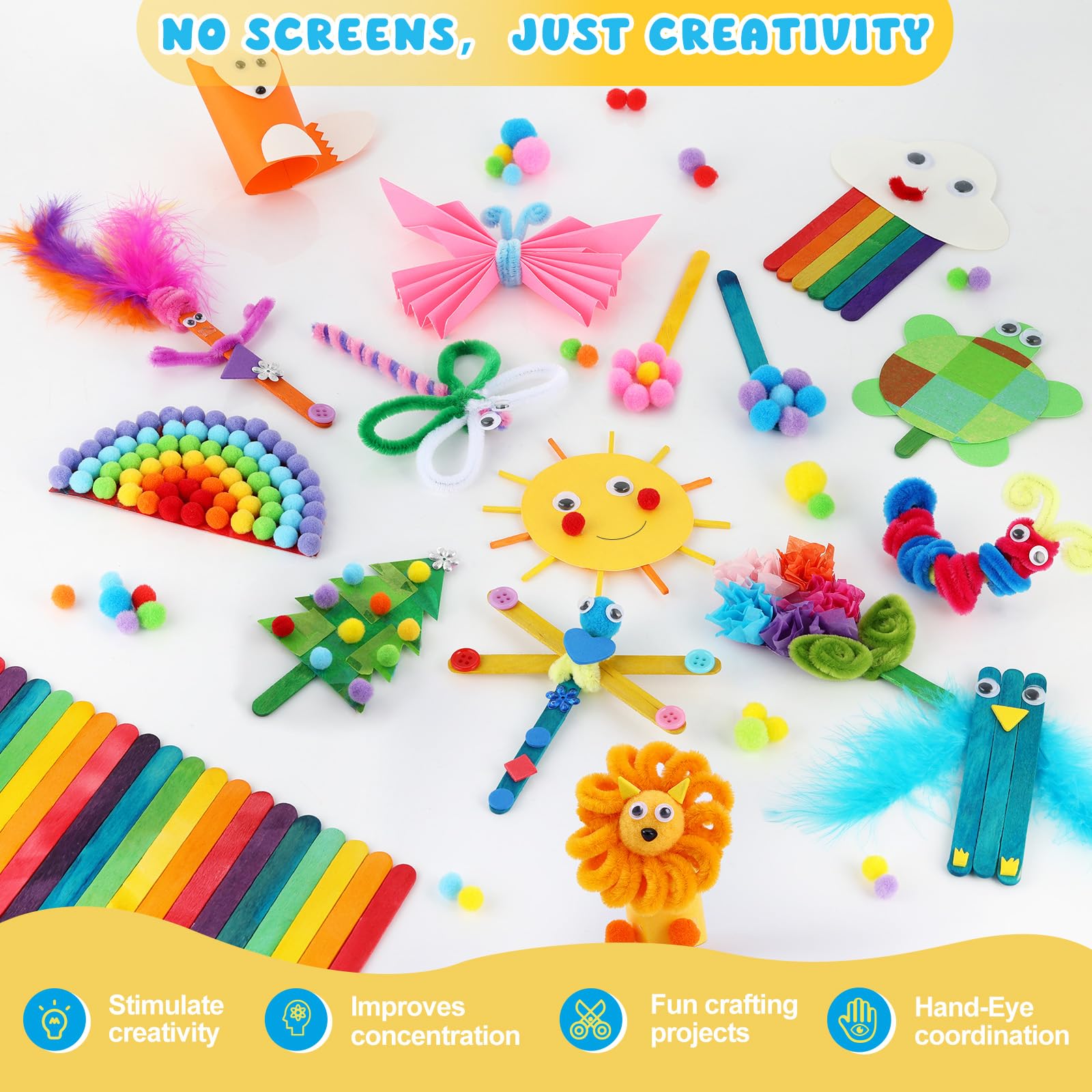 Zefy feathers 150-colorful pieces for imaginative designs.