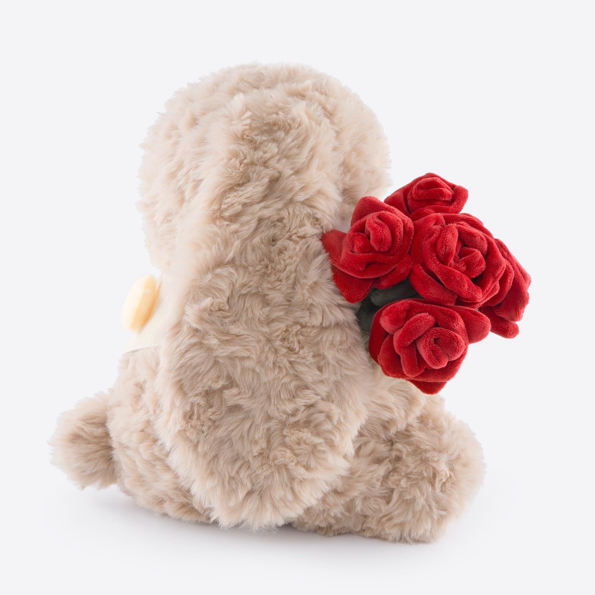 Zeiove bunny plush in brown-red colorway suits kids and room decor.