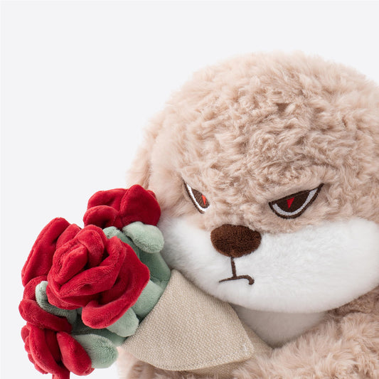 Zeiove bunny plush close-up on embroidered eyes and ears for charming details.