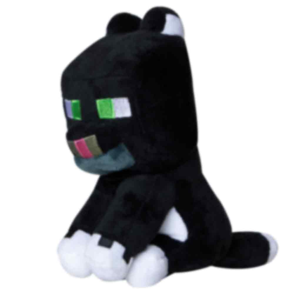 ZEKLZD Black Cat Plush front view, soft and cuddly for cozy spaces at home.