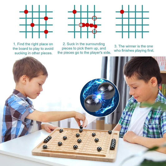 Zelbuck magnetic chess pieces with smooth handling for easy tabletop play.
