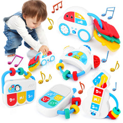 Zendstanding baby toy rattle wrist close-up showing safe, chew-friendly design for newborns.