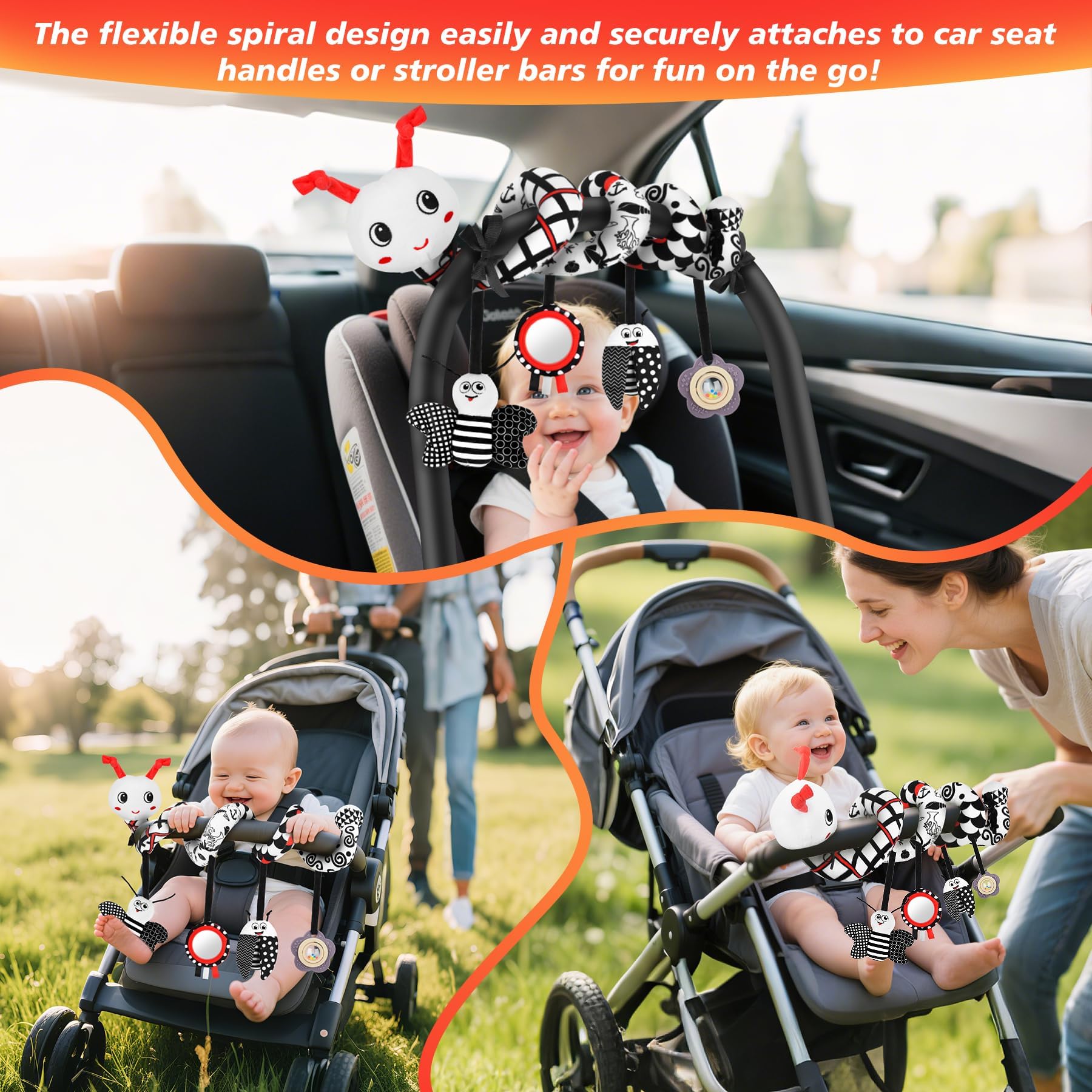 Zendstanding 50 cm extendable design fits car seats, strollers, and cribs.