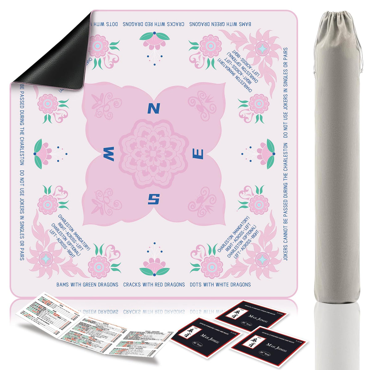 ZenJongPro Mahjong Mat top view with ample space for Mahjong and other games.