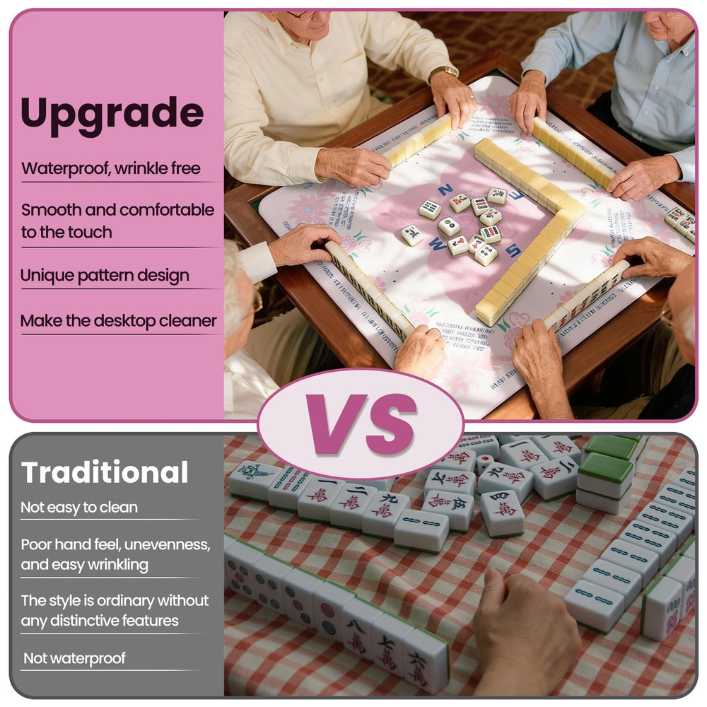 ZenJongPro Mahjong Mat surface resists spills for easy cleanup.