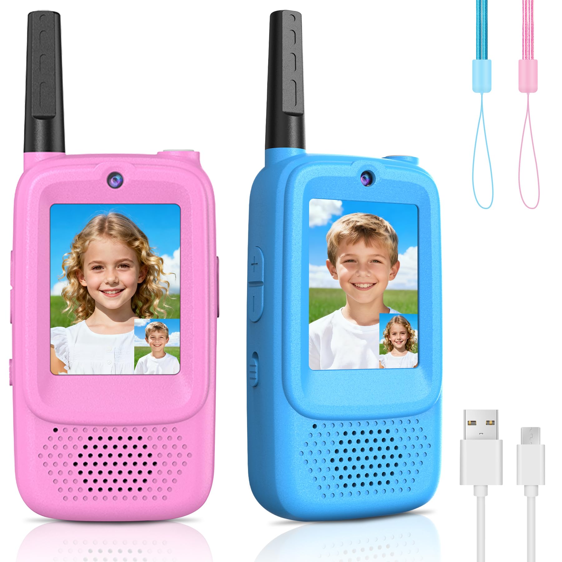 ZENLEA video walkie talkies front view for kid-friendly grip and portability