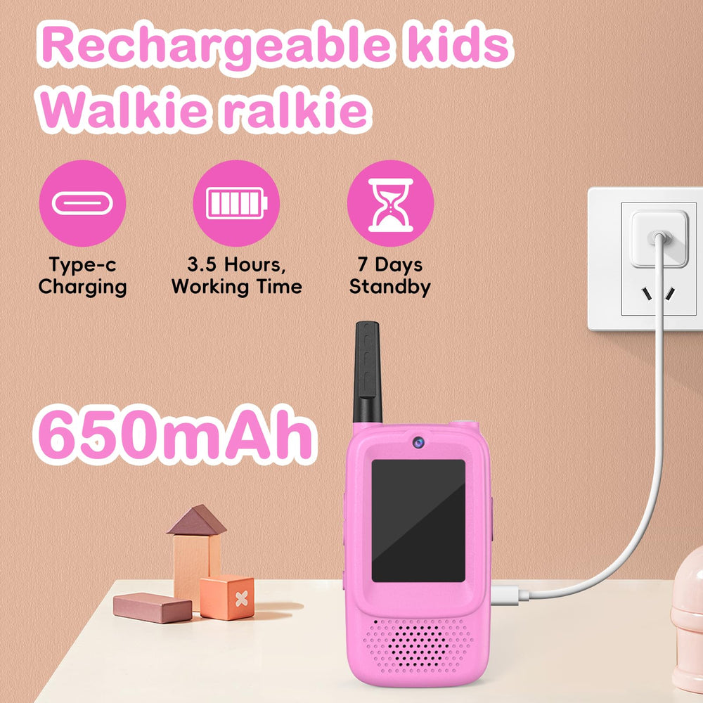 ZENLEA video walkie talkies rechargeable battery for extended playtime