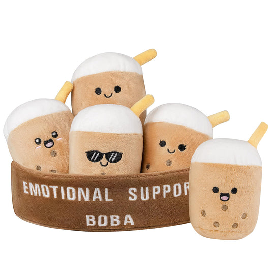 ZENLIV emotional support boba crew plush for comforting squeezes at desk or couch