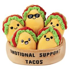 Zenliv emotional support taco plush set, cozy companions for stress relief and smiles.