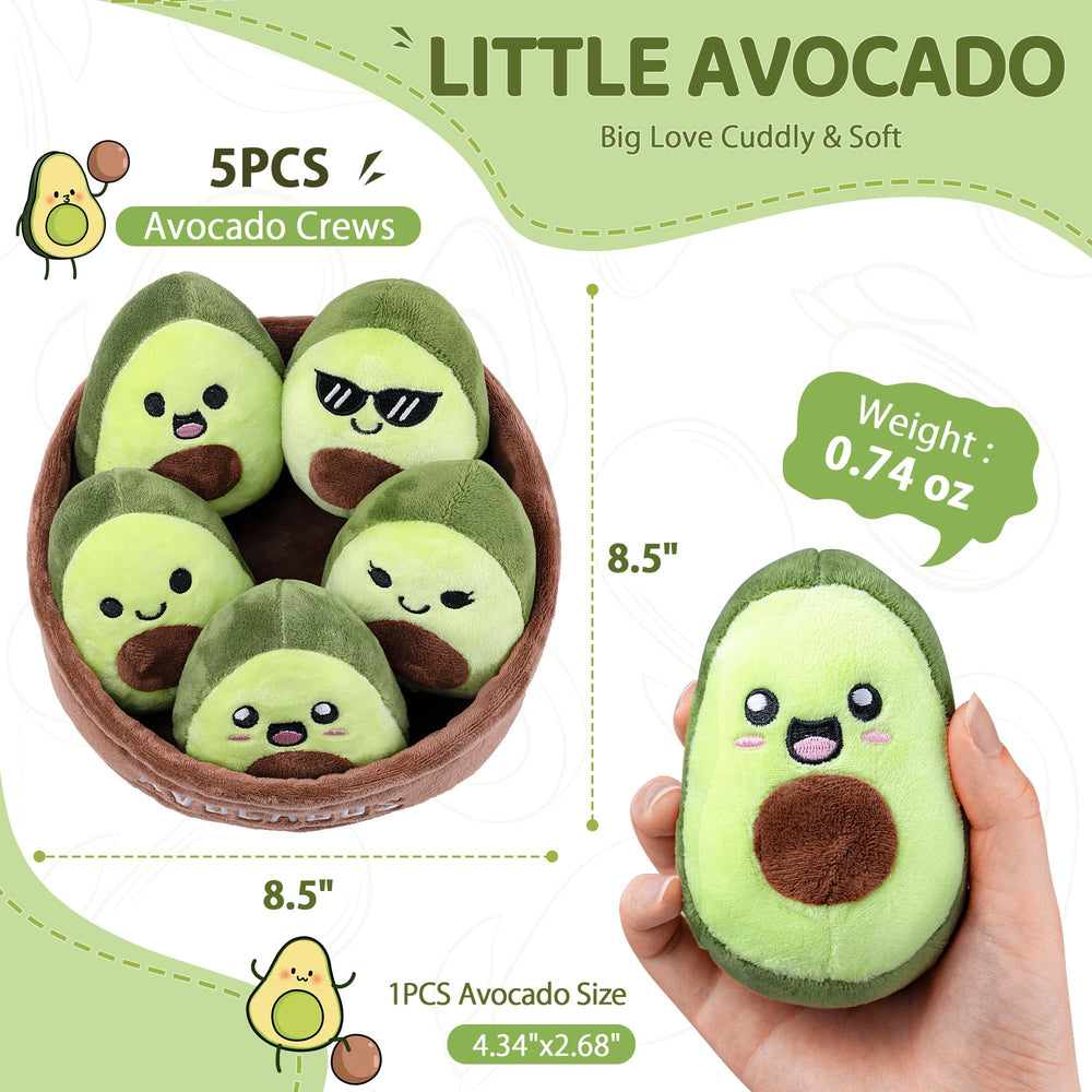 ZENLIV huggable avocado pals with varied expressions for mood lift.