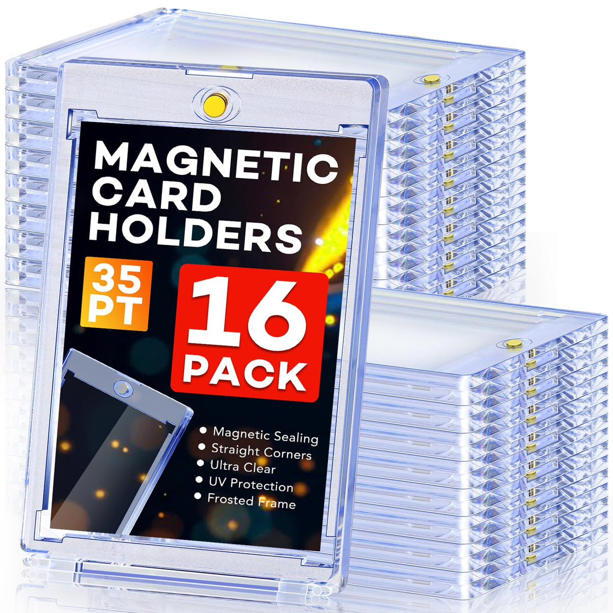 zenowick 16-card magnetic holder closed view showing secure magnetic closure for safe display.