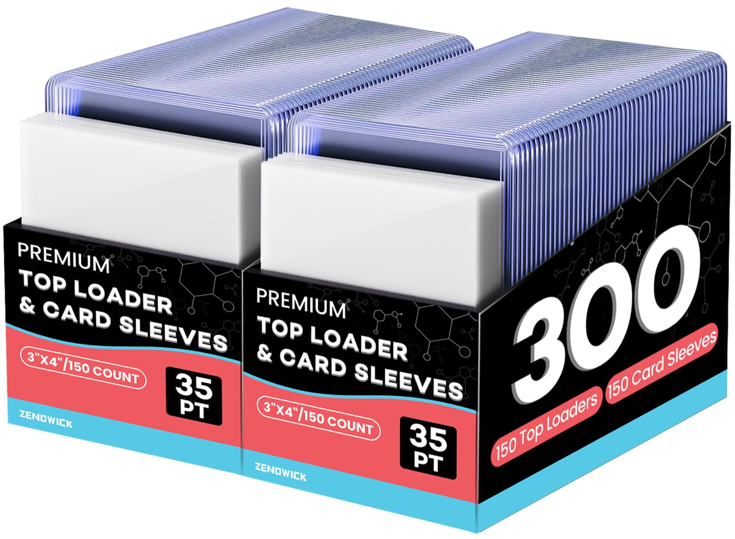 ZENOWICK 3x4 inch top loader protects cards during display and transit.