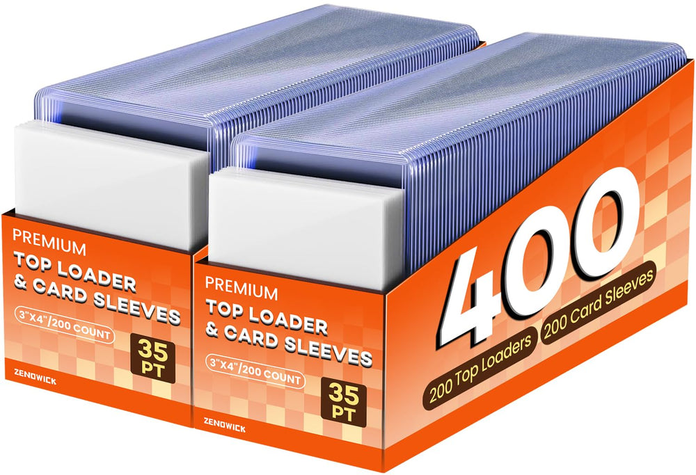 ZENOWICK 400-card top loader provides clear view and durable protection for baseball cards.