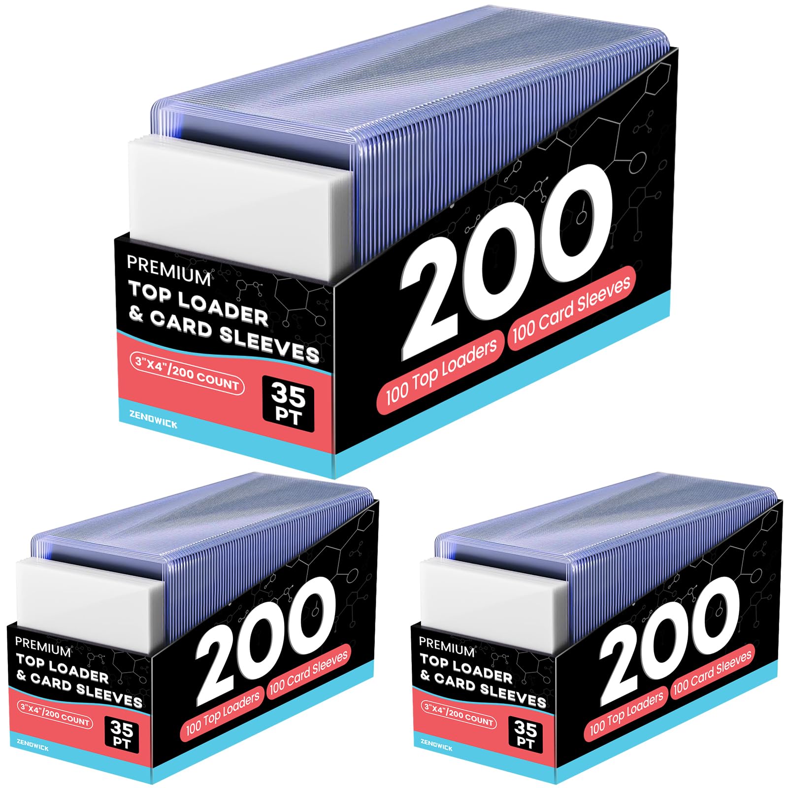 Zenowick 600-card sleeves in packaging protects cards during shipping and handling.