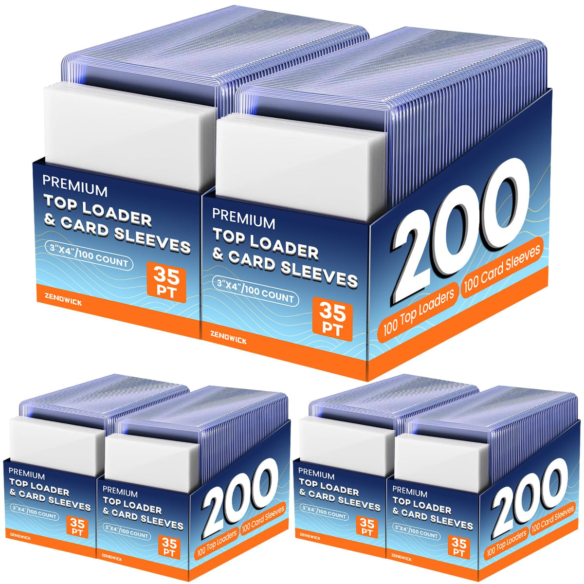 Zenowick 600-card sleeves and top loaders kit offers clear protection and organized packaging.