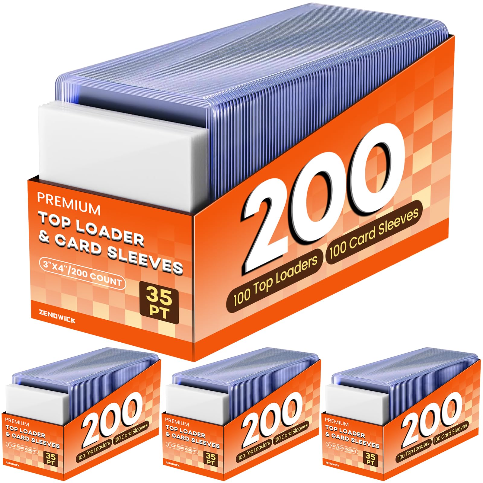 ZENOWICK 3x4 top loader front view provides crystal-clear card protection.