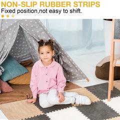 Zenowick plush tiles in white provide a soft, anti-slip area for babies and toddlers.