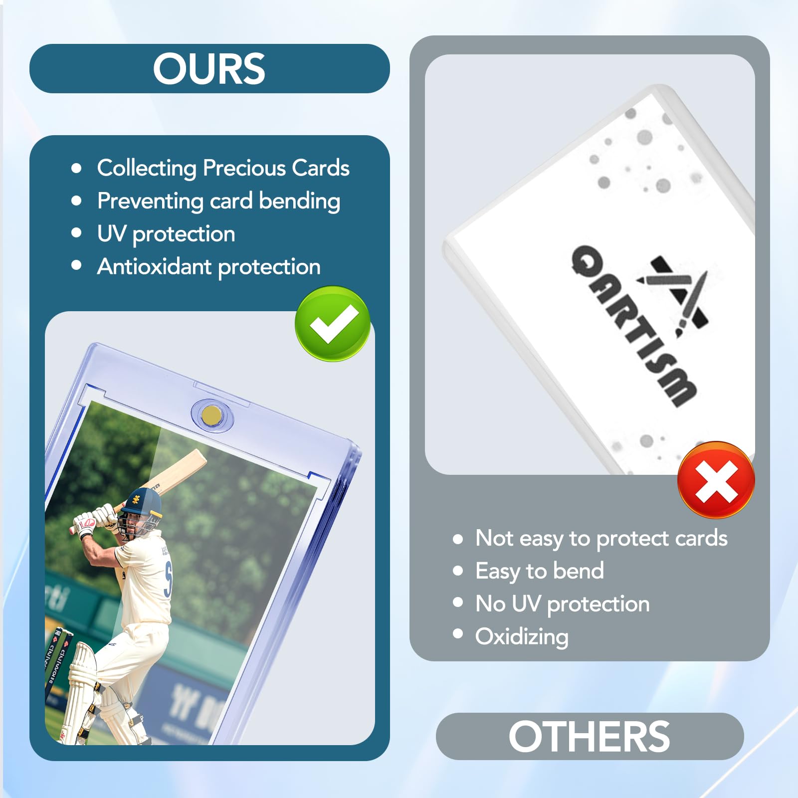 ZENOWICK Wide compatibility card size confirms fit for standard trading cards.