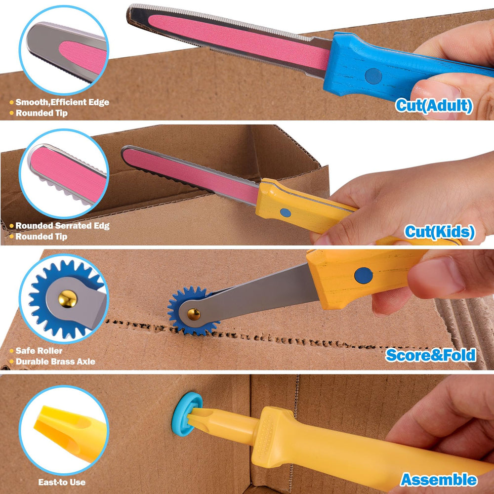 Moving parts like hinges and rotating shafts for interactive cardboard models.
