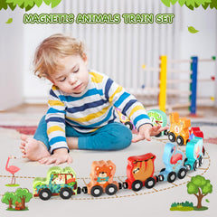 Zeoddler magnetic animal train car-1 encourages counting and number recognition during play