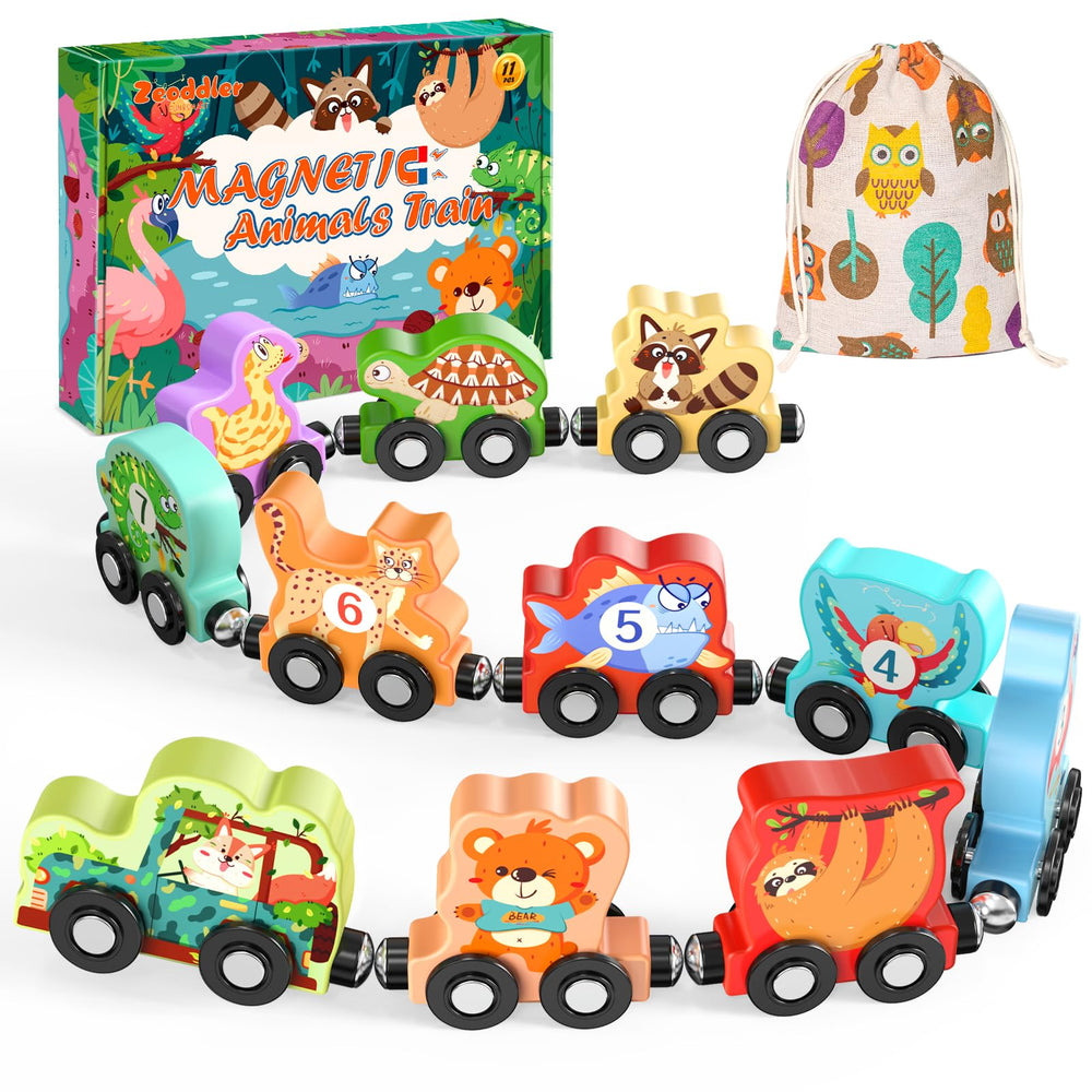 Zeoddler magnetic animal train engine promotes imaginative play and fine motor skills