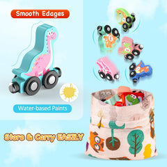 Zeoddler magnetic dinosaur train car-4 piece encouraging stacking and sequencing.