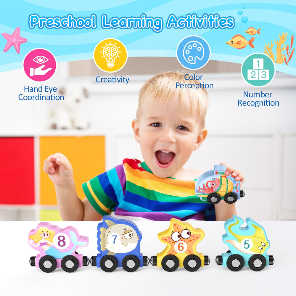 Zeoddler magnetic sea animals train car-1 supports color recognition and exploration