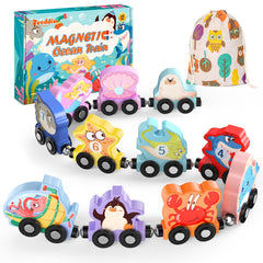 Zeoddler magnetic sea animals train engine boosts imaginative play and coordination
