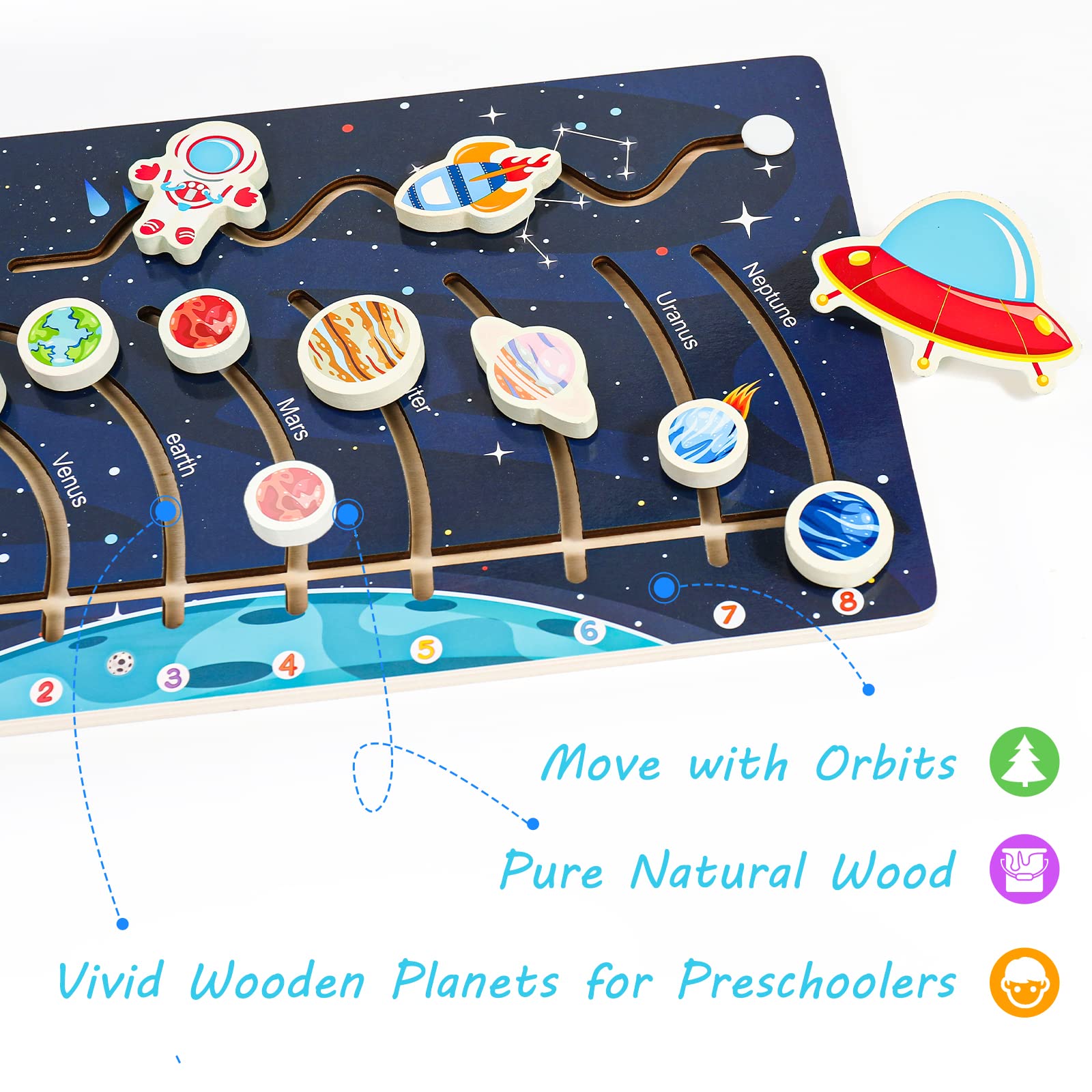 Zeoddler solar system planet puzzle features vivid shapes for sensory discovery.